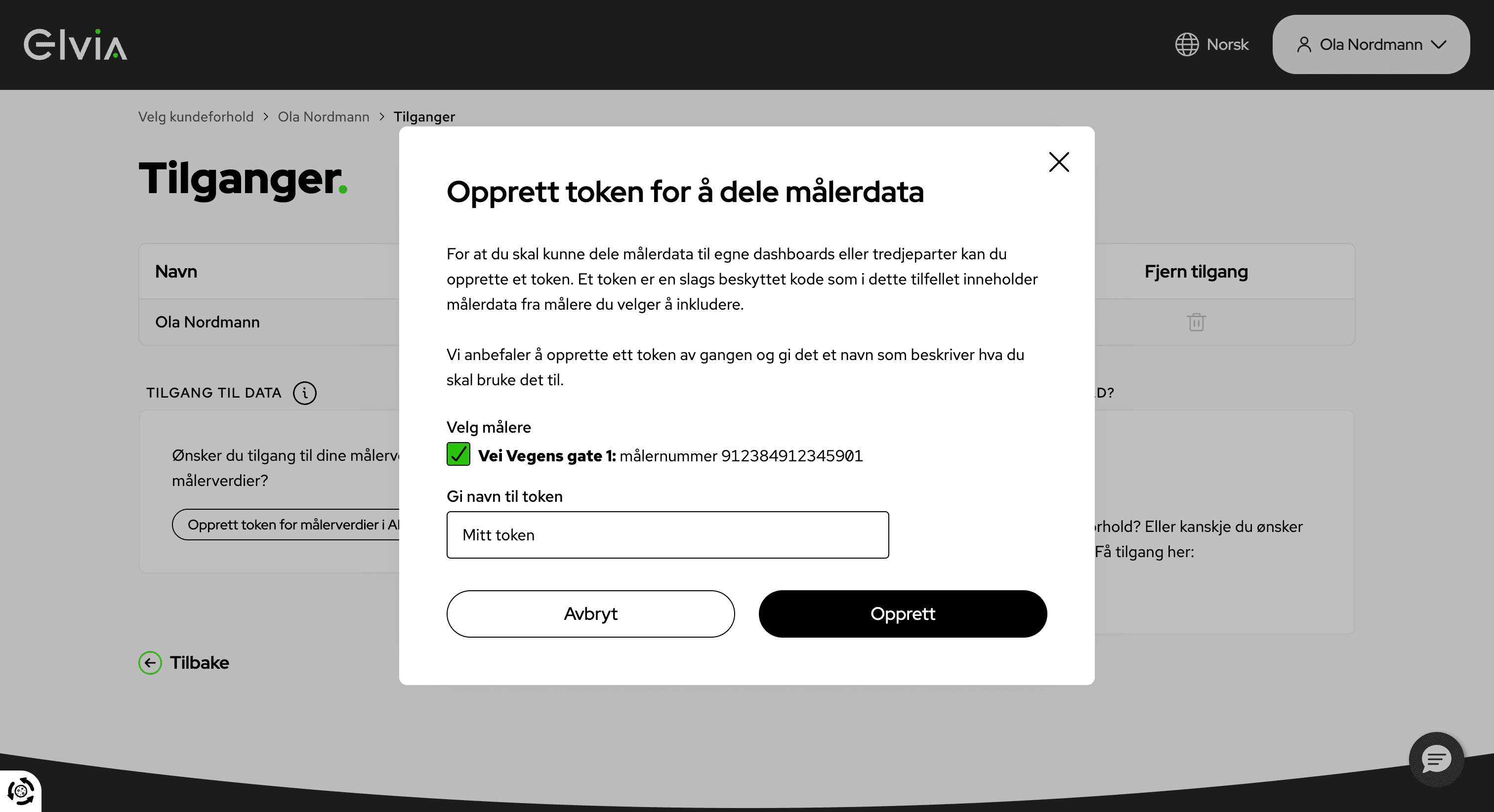 Steg 6: Huk av på din måler og trykk på "Opprett"